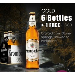 COLD Beer Krombacher pIls Mit Felsquellwasser Gebraut Beer Bottle Box 6 + 1 FREE 330ml