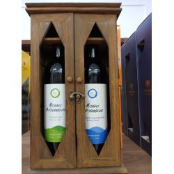 M.ARCHANGELOS WODEN HAND MADE GIFT BOXES+2 WINE 750ML  (1)CABERNET SAUVIGNON RED DRY WINE  (1)XYNISTERI DRY WHITE WINE 750ML