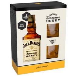 Jack Daniel's Original Recipt Jennessee Finely Crafted Honey Liqueur & Gift Box W\2 Glasses 70CL
