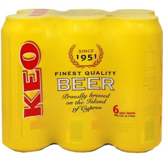 COLD Cyprus Beer Keo Cans Box 6+1 FREE 500ml