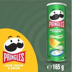 	Pringles Potato Chips Whith Souar Cream & Onion Flavour 165g