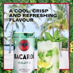 Bacardi Mojito Mixed Made With Lime Mint Flavours & Rum Cans 250ml