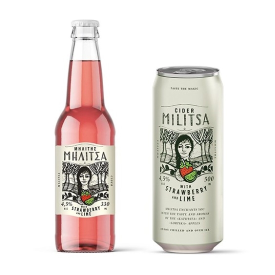  Militsa Cider With Strawberry And Lime Bottle 330ml