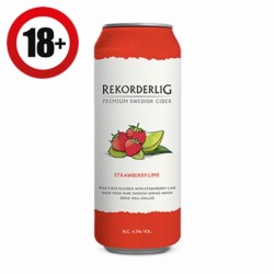 COLD Beer RekorderliG Premium Swedish Cider Strawberry  Lime Cans Box 6+1 FREE 500ml